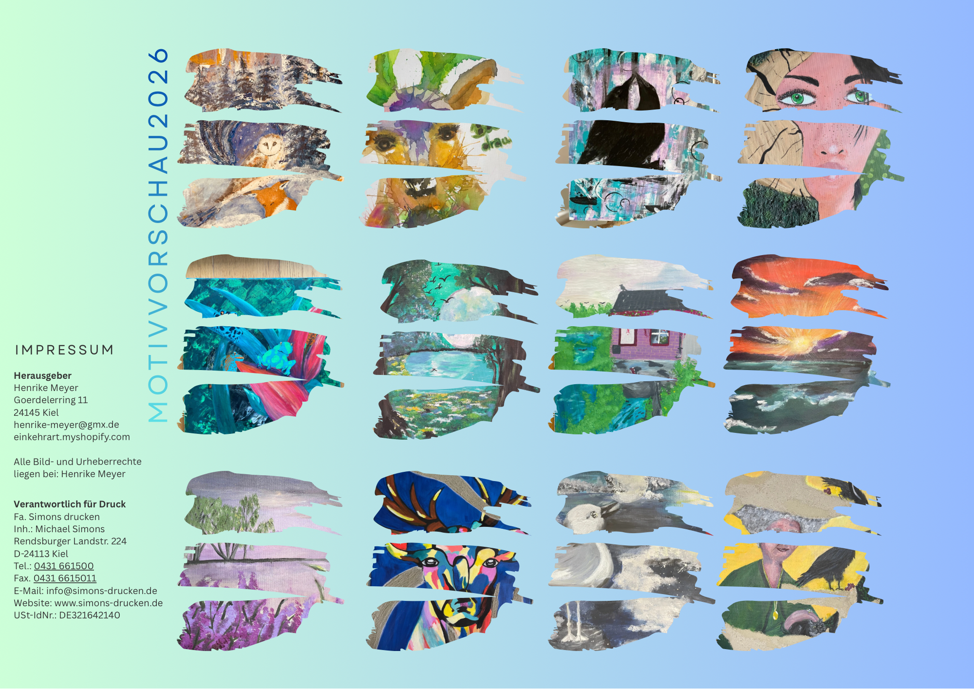 Kunstvolles Jahr 2026 – Werke von EinkehrArt